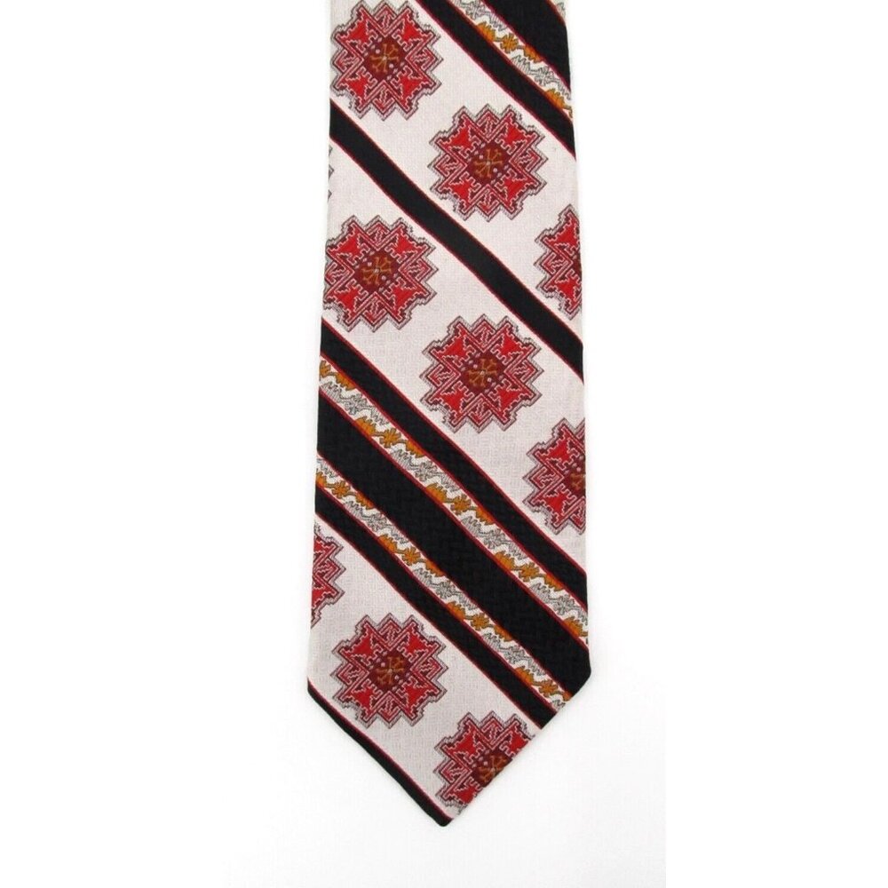 Vintage Golden Clasp Prince Consort Necktie Floral Designer Wide 57x4.25" Rare